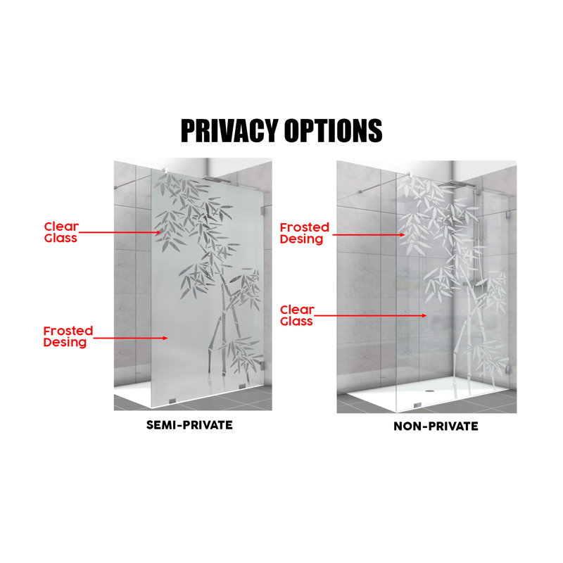 Paroi de douche fixe en verre trempé l 24 po x H 75 po, Clair