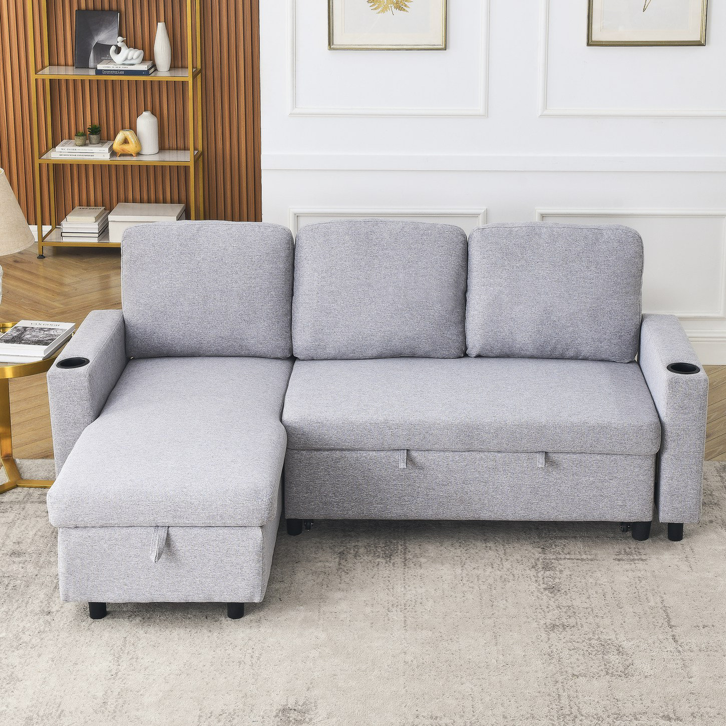 Latitude Run® Reversible Sleeper Sofa With Pull Out Bed Wayfair Canada