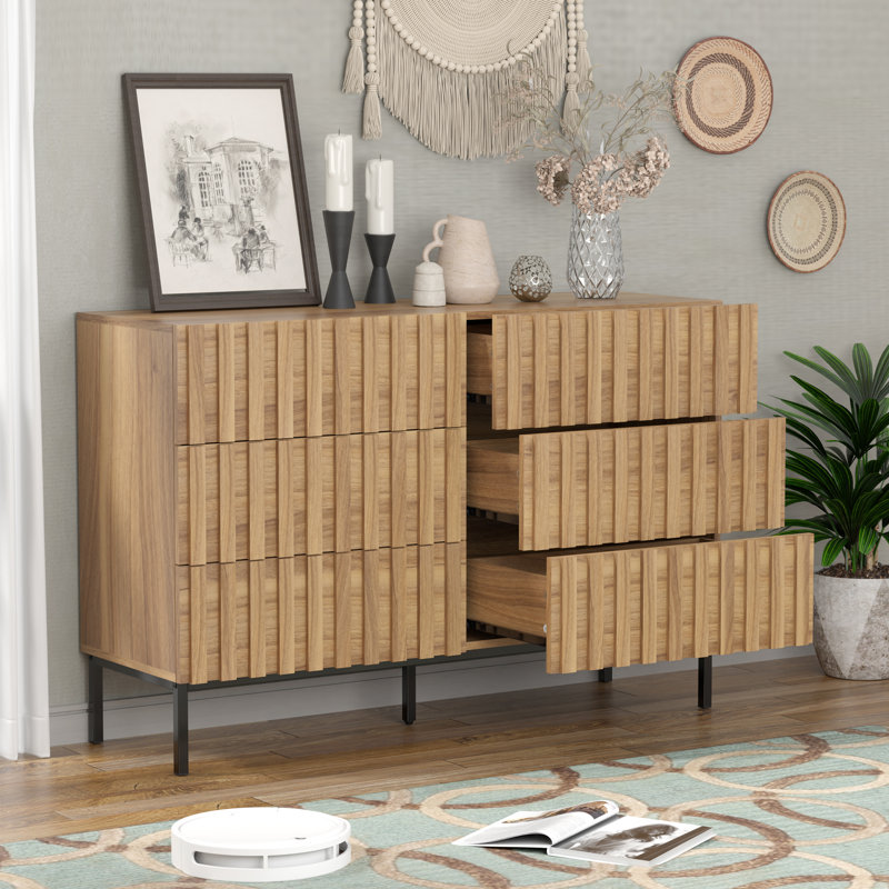 Sevyn 6 Drawer 47.2" W Double Dresser, Nature