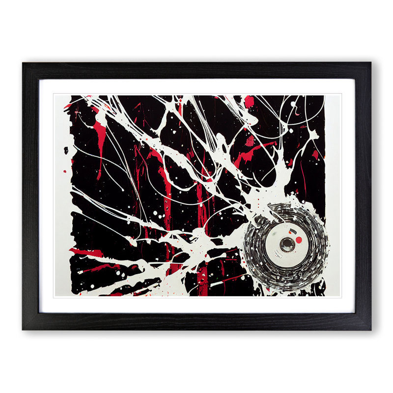 Dazzling Cassette Tape Abstract - Single Picture Frame Print, Black, 46cm H x 64cm W x 2cm D