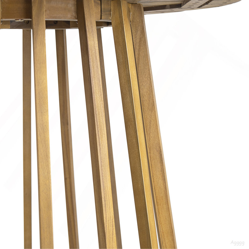 Table de salle à manger d'extérieur ronde en bois d'acacia, table bistro ronde, finition teck