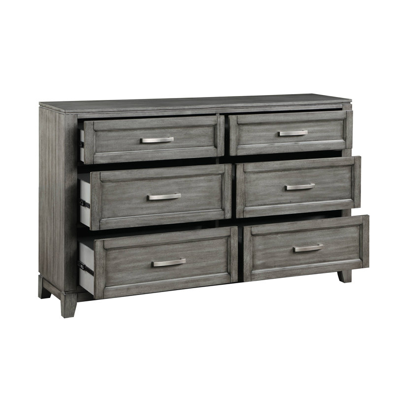 Commode avec 6 tiroirs de rangement, Gris