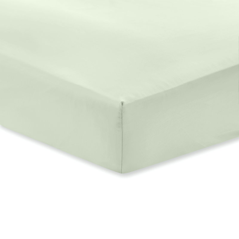 400 Thread Count 100% Cotton Sateen Fitted Sheet, Green, Super King (6')