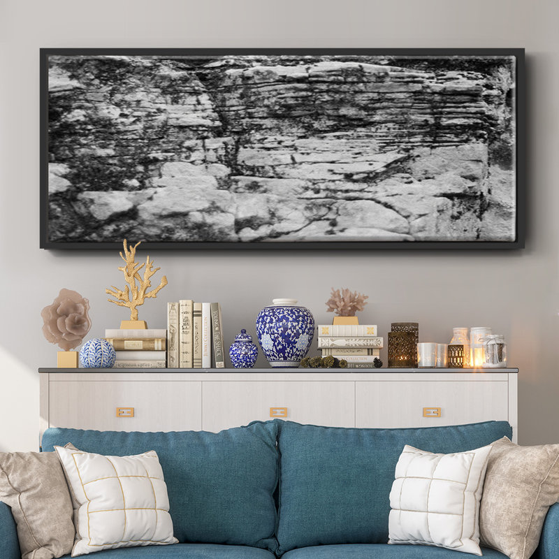 Found Textures XVIII- Framed Canvas, 20" H x 50" W
