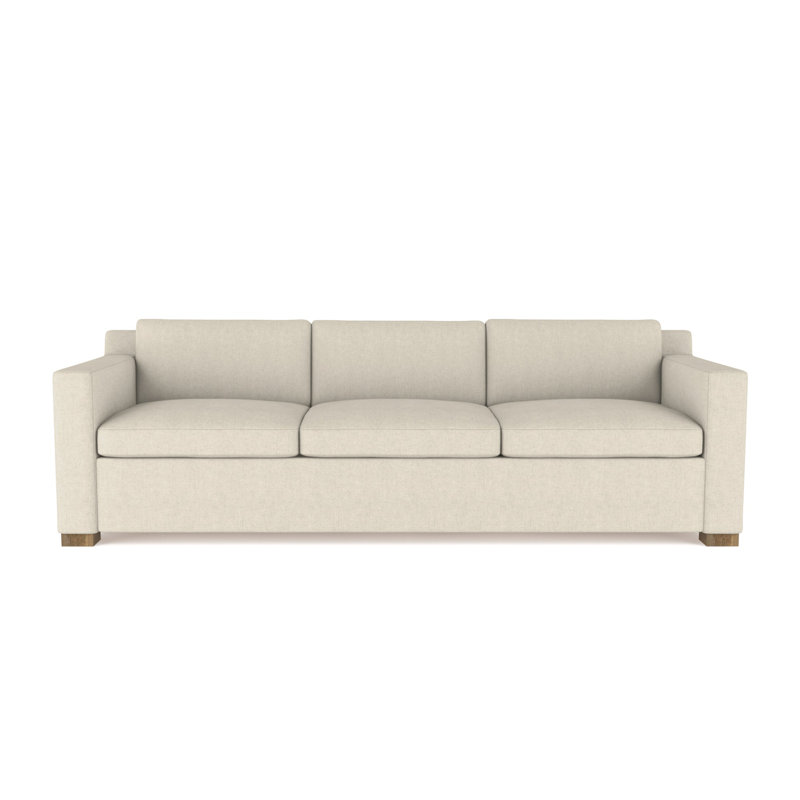 Canapé Mercer, Huître de lin Box Weave, H 33,5 po x l 84 po x P 39 po, Patiné