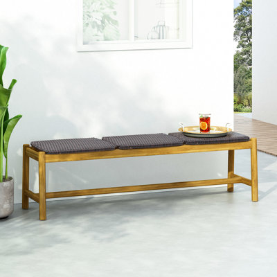3 Seater Bench - Rustic Outdoor Seating Bench Of Wood, 62.84 In. D X 16.23 W 18.06 H, 24.25 Lb Wood With Character In Color,