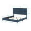 Lit plateforme tapissier bleu marine Denim Squares-114236060