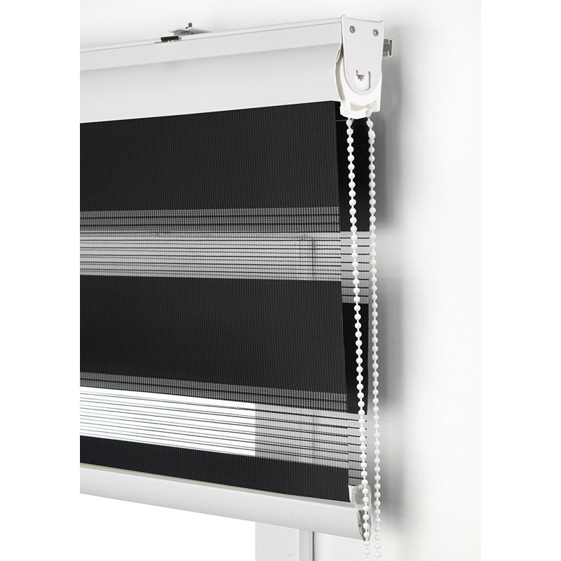 Semi Sheer Zebra Shades, Black, 250 cm L x 145 cm W