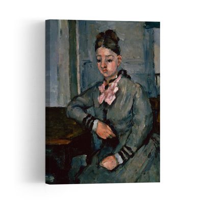 Madame Cezanne Leaning On A Table, C.1873 Impressionist Abstract Contemporary Portrait Wall Art Print