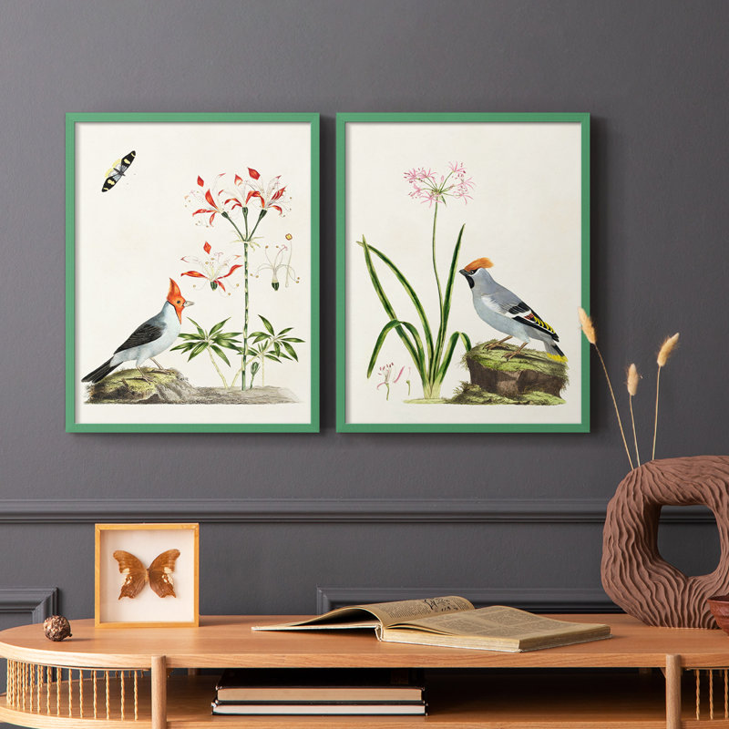 «Bird in Habitat I», reproduction encadrée de qualité supérieure - prête à être accrochée - aucun clou requis - aucun clou requis