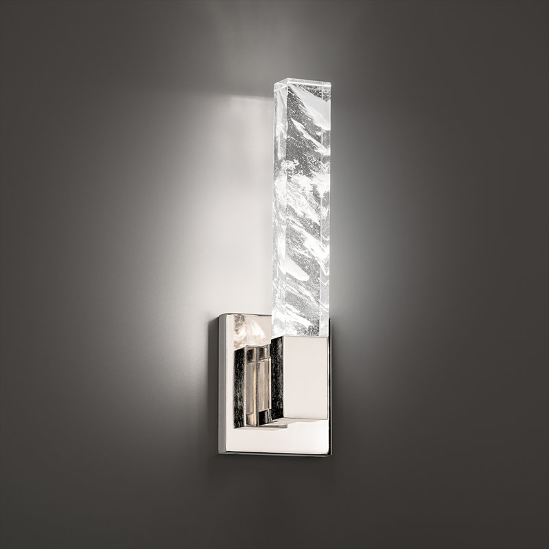 Baton 1 Light Crystal LED Wall Sconce, Polished Nickel