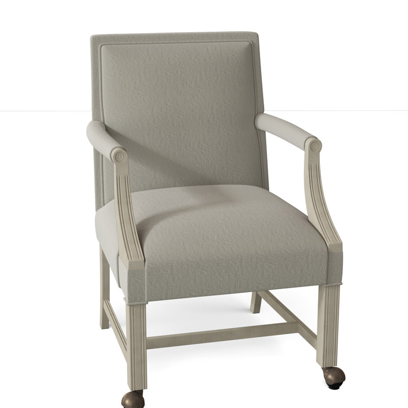 Warwick Upholstered Solid Back Arm Chair, 9953 Mink, Almond Buff