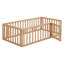Structure de lit en bois avec clôture et porte-1680544725