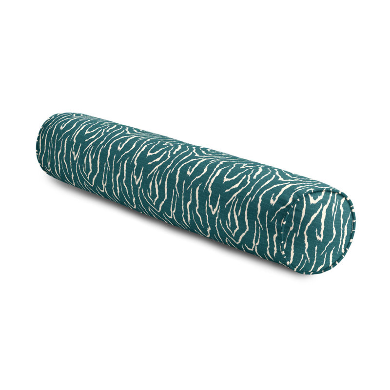 Animal Instinct Linen Bolster Pillow Cover & Insert, 8" x 24", Black