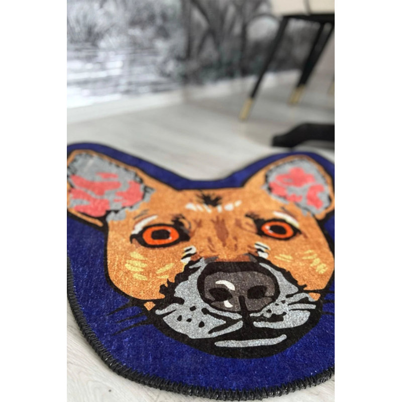 Cute Dog Patterned Carpet, Novelty 4' x 4'