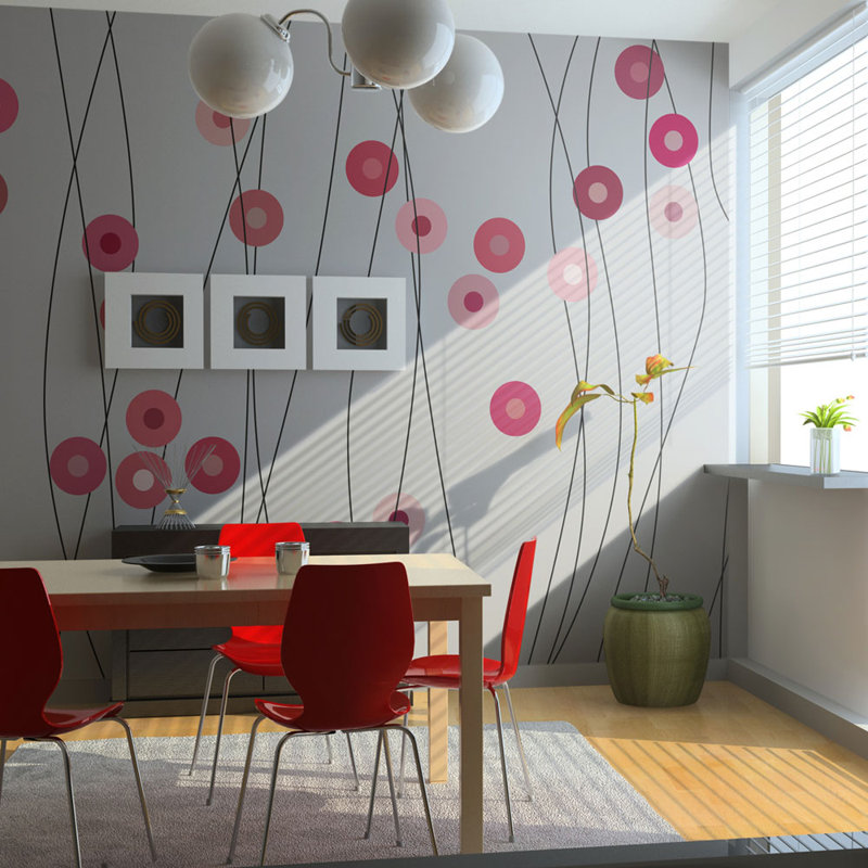 Rosy Buttons 231cm x 300cm Wallpaper, 231cm L x 300cm W