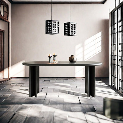 Simple ash solid wood dining table