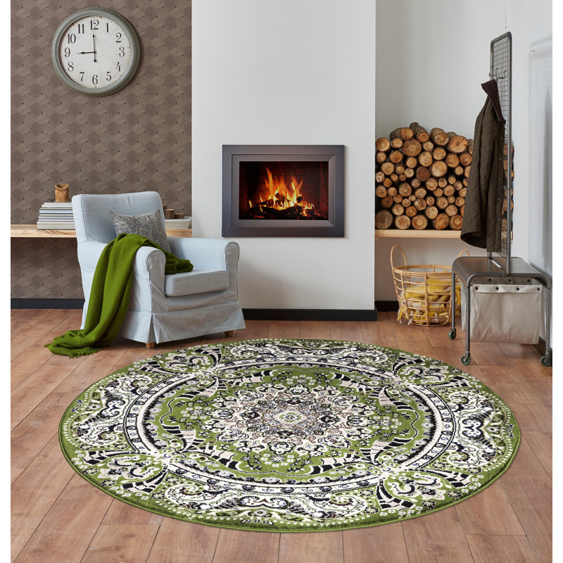 Floral Area Rug, Round 10cm