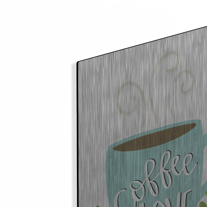 «Coffee Love» par L. Larson, art de luxe en métal «Coffee Love» par Lisa Larson, H 24 po x l 16 po