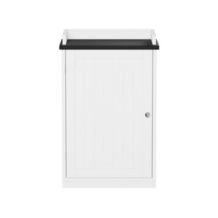 Hastings Home Freestanding Bathroom Storage Cabinet With Slat Door