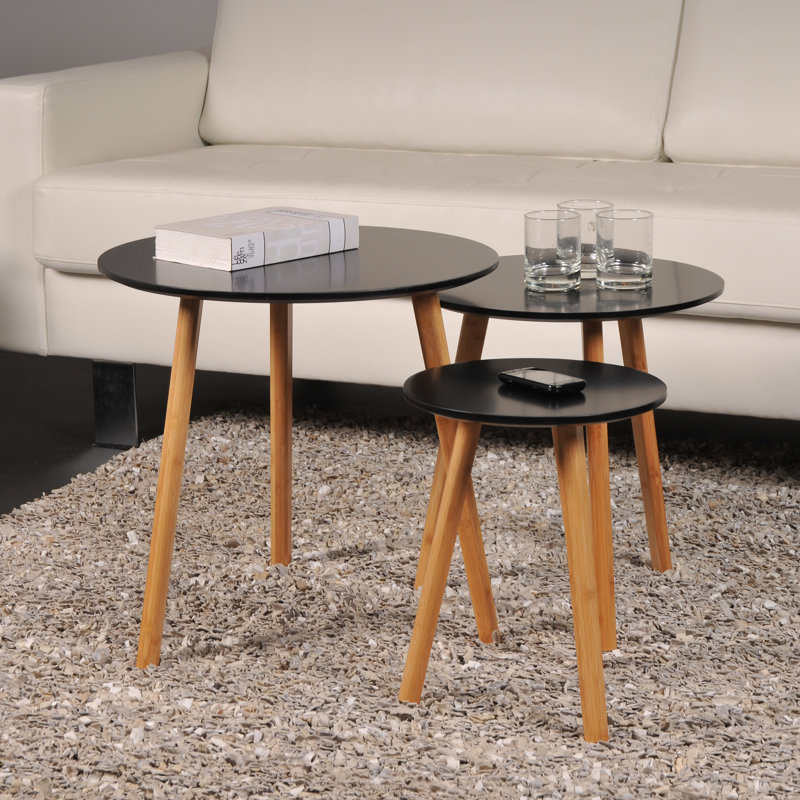 Conant 3 Piece Nest of Tables, Black