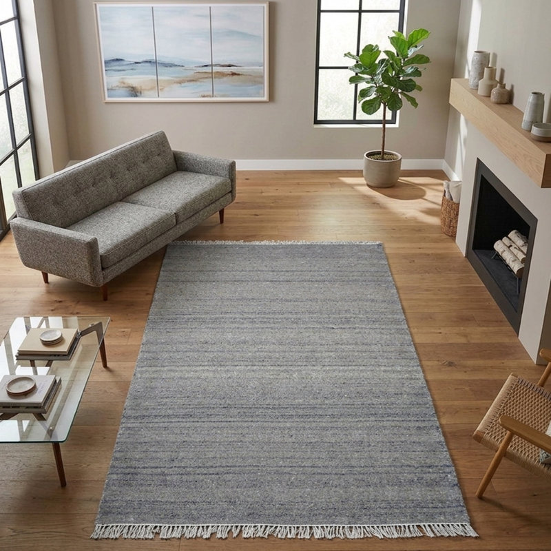 Tapis d'intérieur rectangulaire en coton et polyester tissé à la main, Rectangulaire 3 pi x 5 pi