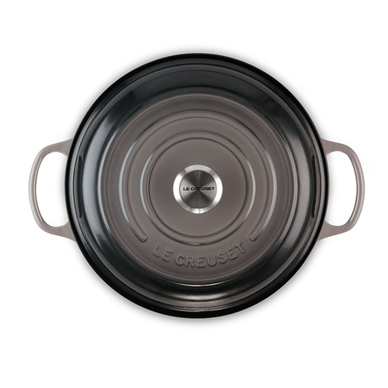 Le Creuset Signature Enameled Cast Iron Braiser with Lid, Oyster, 3.5 quarts