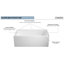 60" x 30" Acrylic 3-Wall Alcove Bathtub, Rectangular Soaking Tub with Drain & Overflow, Anti-Slippery Plain Bottom, White-121119263