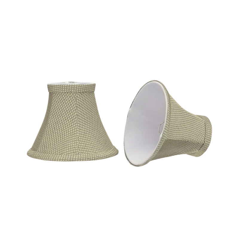 Abat-jour en tissu texturé jacquard H 5 po en tissu beige clair