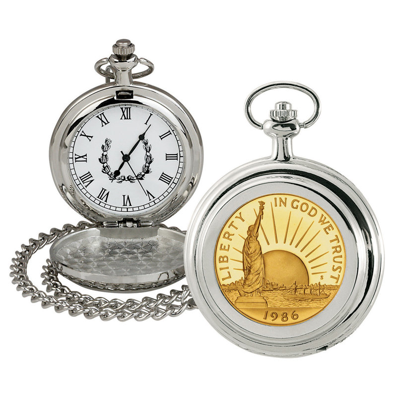 Commemorative Half Dollar Coin Pocket Watch
