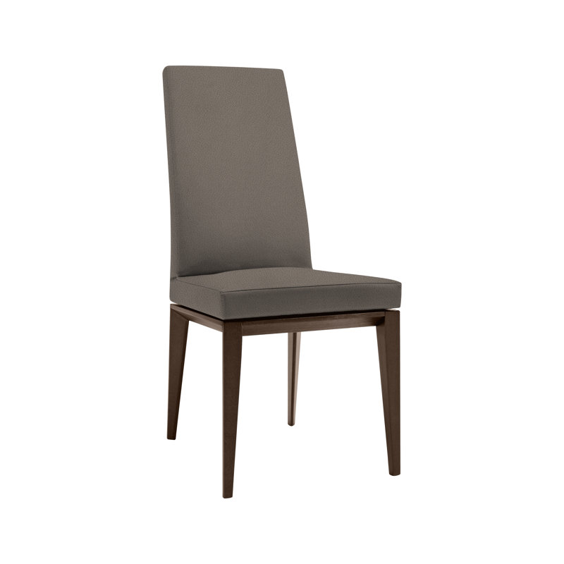Bess Upholstered Dining Chair with Wooden Frame, Natural, Skuba Taupe