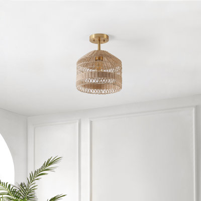 Ipswich Rattan Semi Flush Mount
