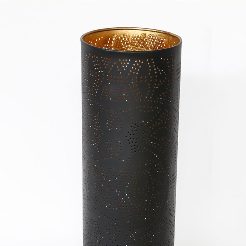Cervantez 98cm Column Floor Lamp, Black/Gold