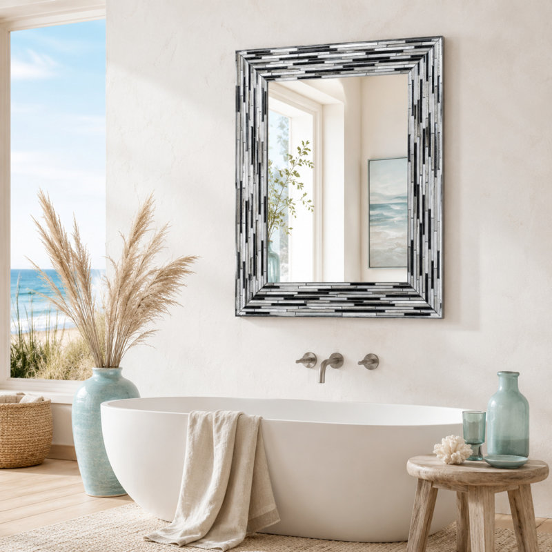 Miroir d'appoint mural Potts Reeded Tiles