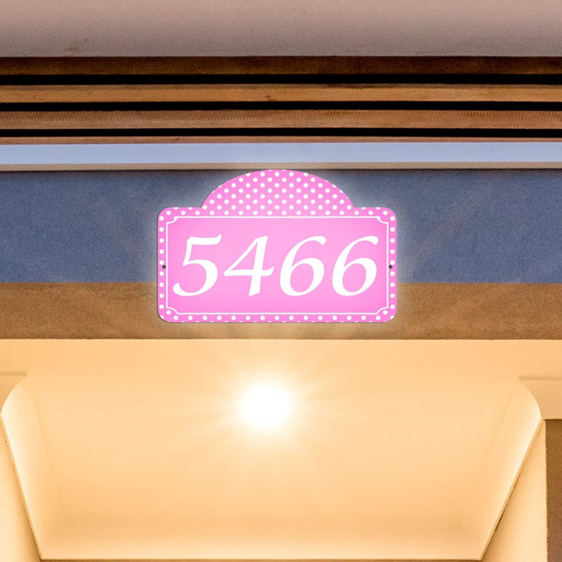 Plaque d'adresse sur 1 ligne, Rose, Oui
