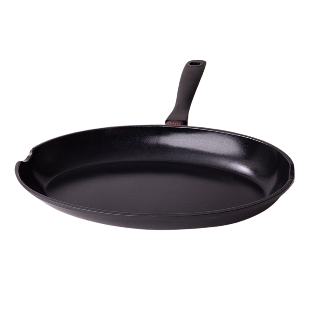 Alva Energy 13.4" Premium Oval Ceramic Fish Pan Nonstick Skillet with Pour Spouts Alva