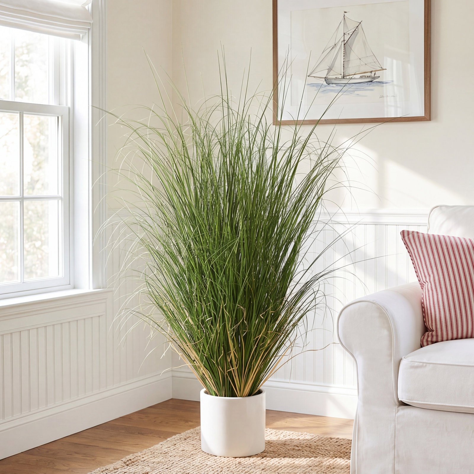 Kellan Curled Grass Plant in Pot, 60" H x 30" W x 30" D