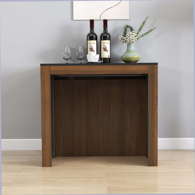 Modern Multifunctional Extendable Dining Table With Outlet, Space Saving Expanding Table With Storage For Party, Weddings, Meetings, Celebrations