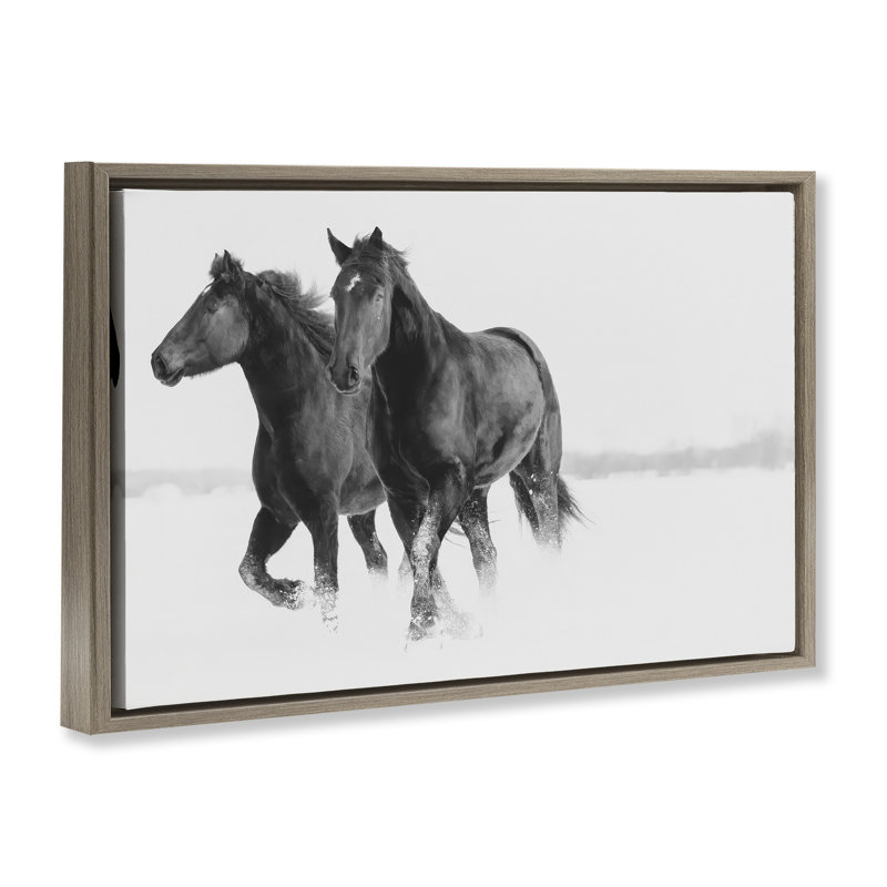 Cadre flottant au galop pour chevaux d'hiver, design par Amy Carroll, Cadre flottant orme Montalcino, H 21 po x l 31 po