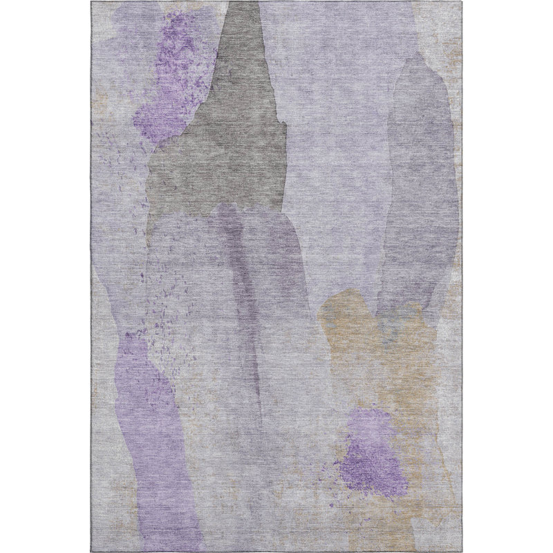 Premium Machine Washable Mouton Abstract Rug, Rectangle 8' x 10'