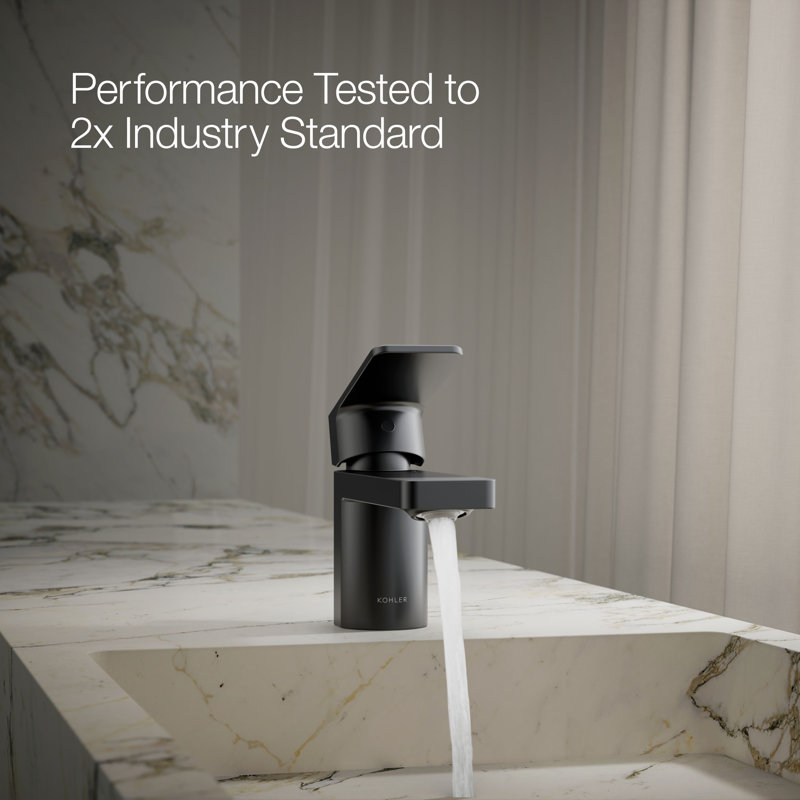 Parallel Single Hole Bathroom Faucet, Matte Black