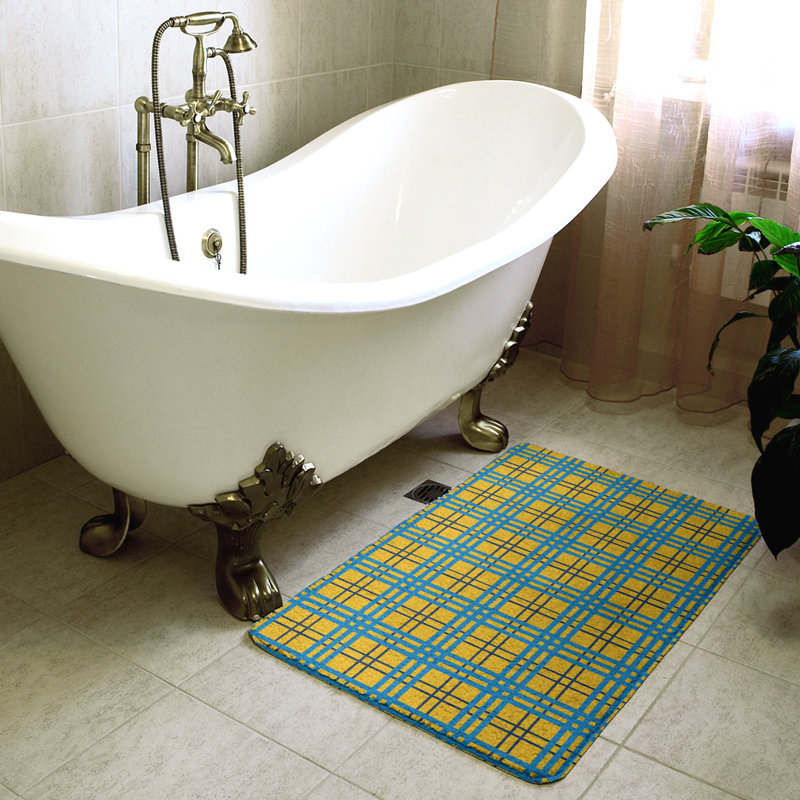 Tapis pour salle de bain Philadelphia, l 21 po x L 34 po, Jaune/vert