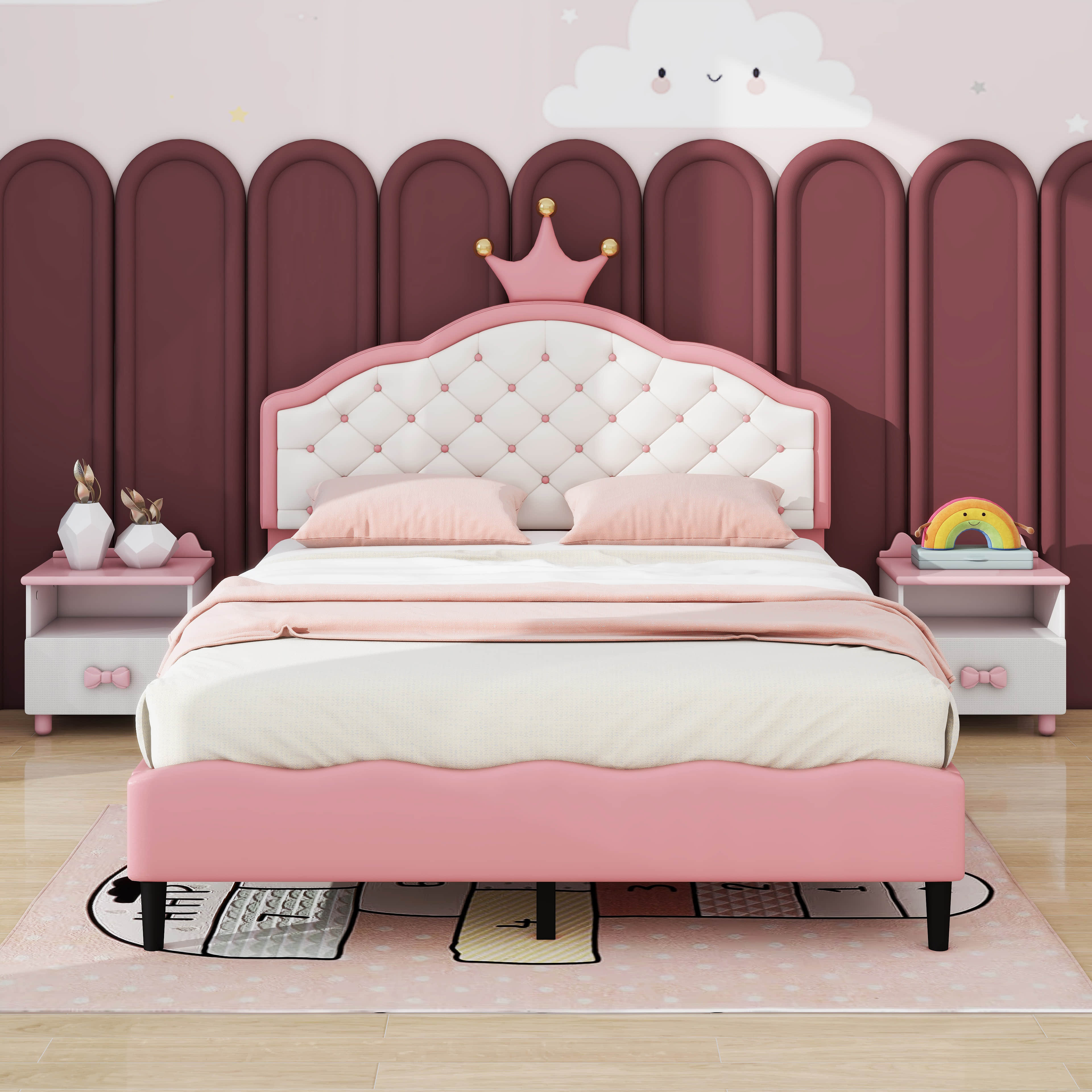 House of Hampton® Janciel Full Size Lovely Crown Fantasy Princess Bed ...