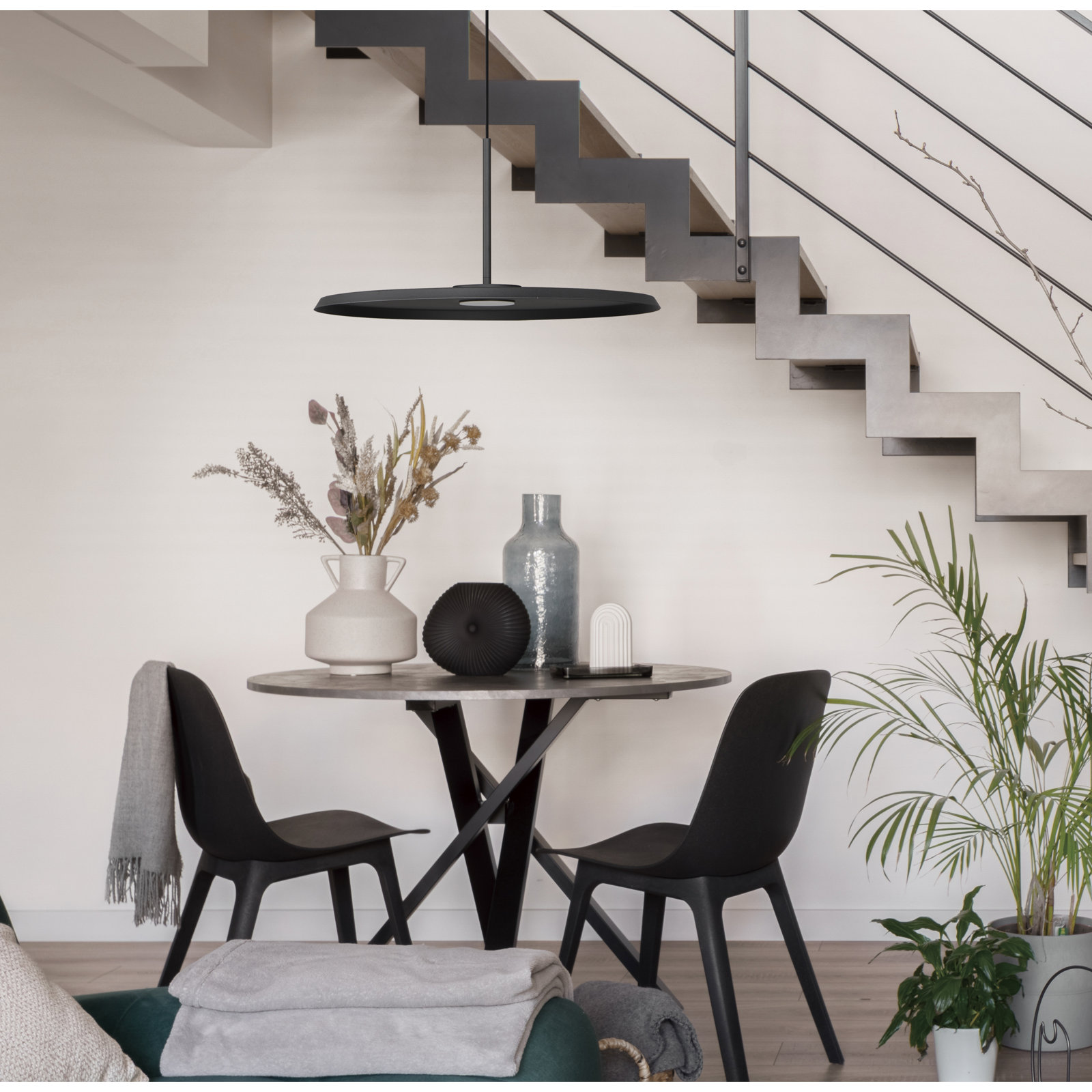Celie Single Light LED Pendant, Black
