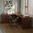 Light walnut L-Shaped Solid Wood desks-107726637