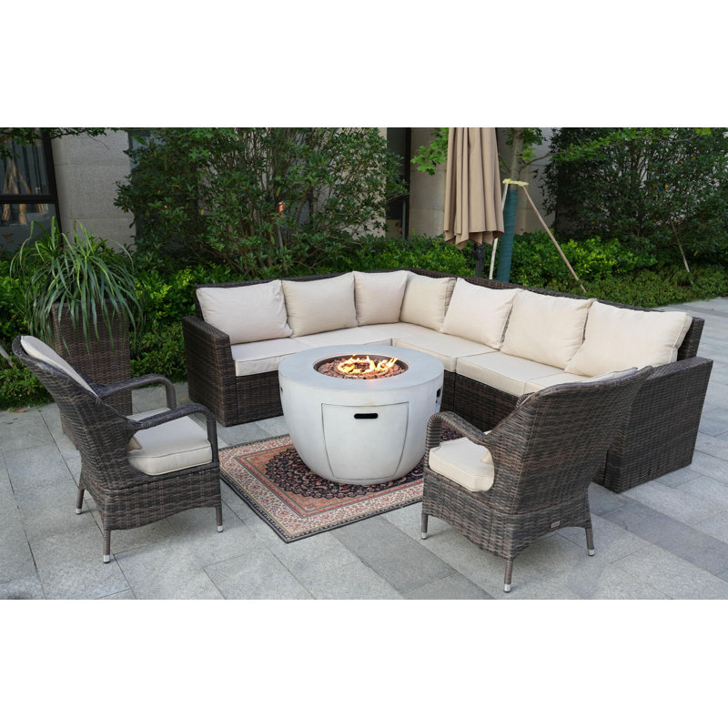 Algird 8 - Person Patio Conversation Set with Cushions