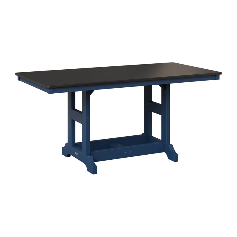 Table de salle à manger rectangulaire Berlin Garden, Marine, Noir martelé, H 30,87 po x l 66 po x P 33 po