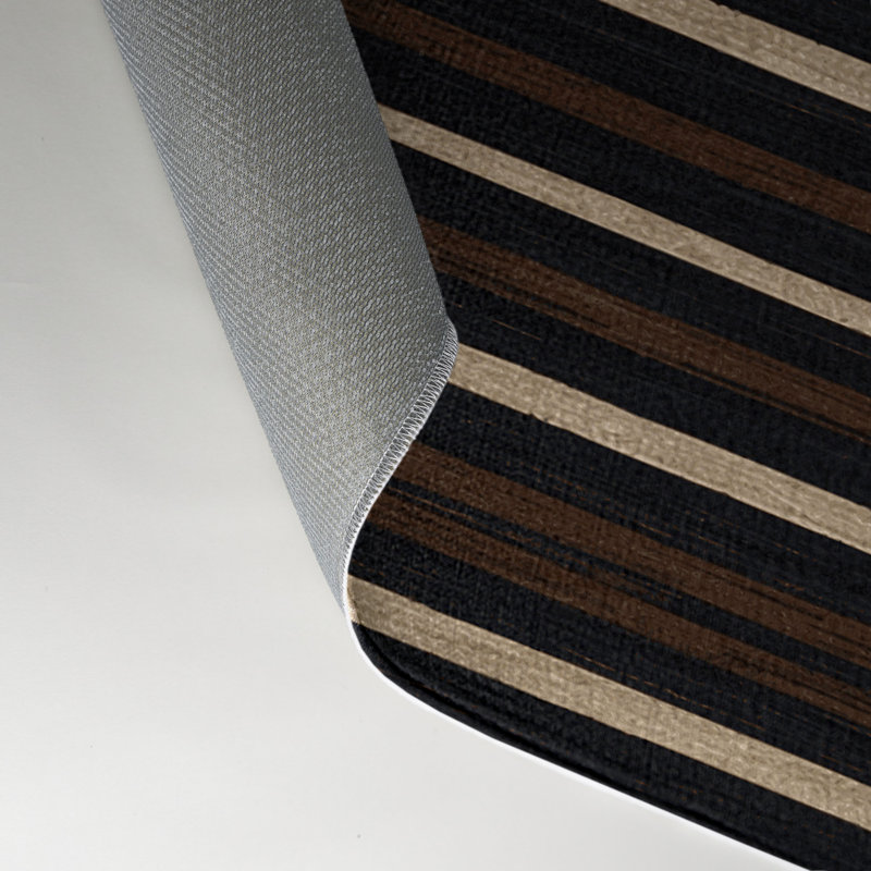 Tapis intérieur / extérieur gris HorizontalStripes, Rectangle 5 pi x 7 pi