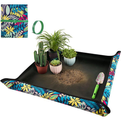 Waterproof Repotting Mat For Indoor Plant Transplanting – Foldable Oxford Fabric Gardening Tray For Mess Control, Portable Potting Mat For Houseplants, Succulents And Gardening Gifts For Plant Lovers