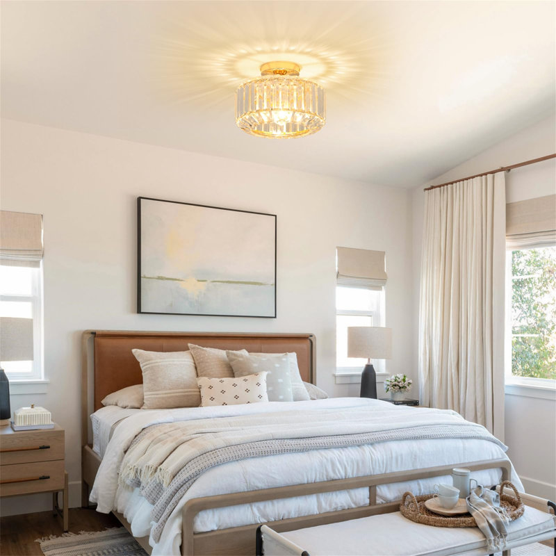 Crystal Flush Mount, Gold